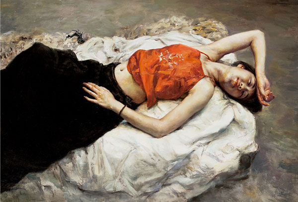 郭华《红肚兜》80x120cm-油画.jpg 郭华《红肚兜》80x120cm-油画.jpg