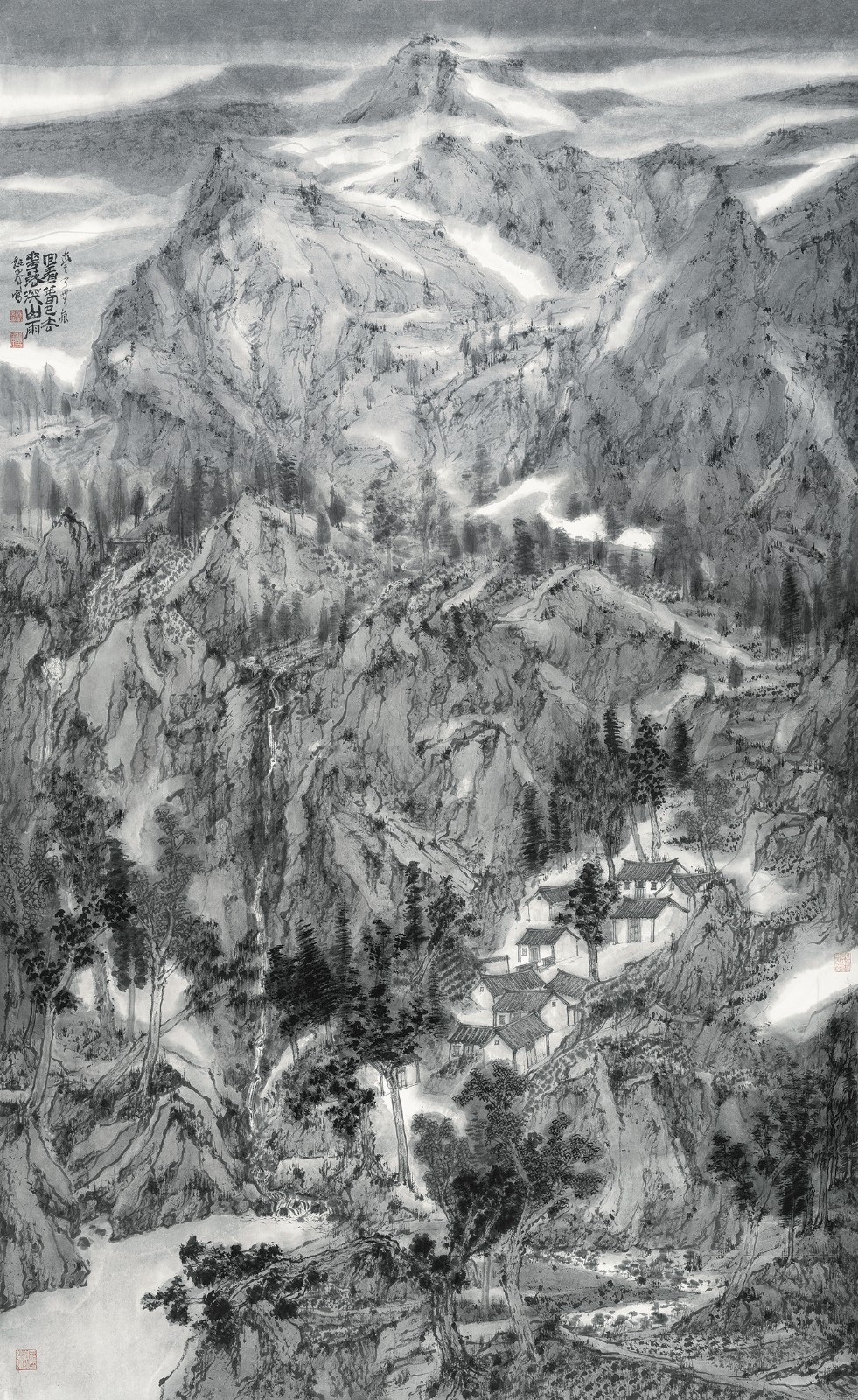 15 《花落深山雨》144×230CM  2022年.jpg