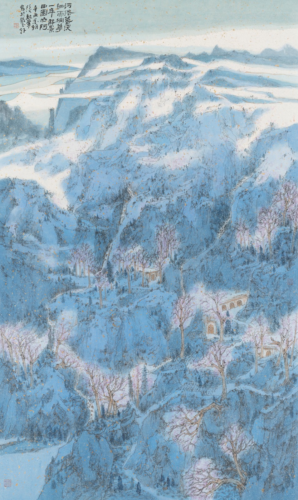 18 《河洛春深  细雨桐花》140×230CM 2021年.jpg