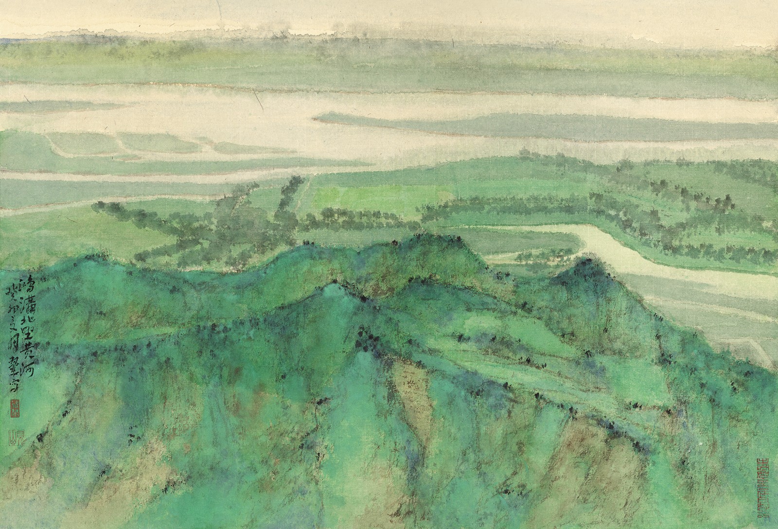 36 《鸿沟北望黄河》  45×66CM  2023年.jpg