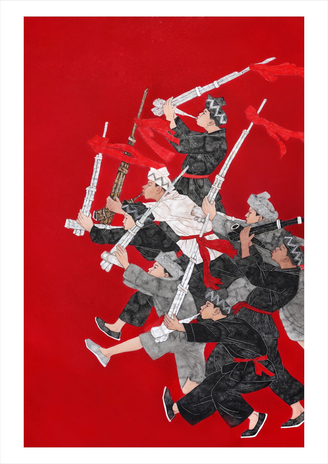 2 《吹起芦笙庆盛世》 240cm×145cm (画说洛阳——洛阳形象系列美术作品展获优秀奖）.JPG