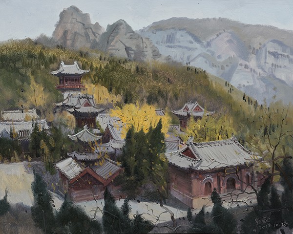 6翁凯旋 80x100cm 深山古寺.jpg